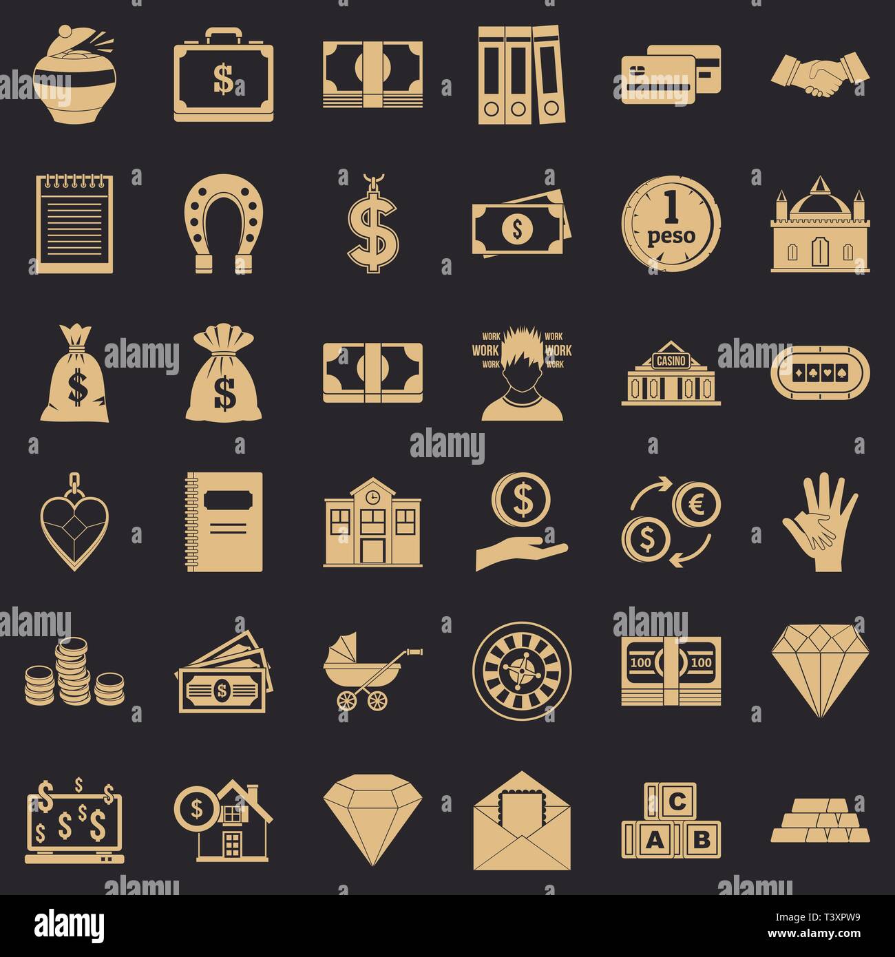 Deposit in bank icons set, simple style Stock Vector Image & Art - Alamy