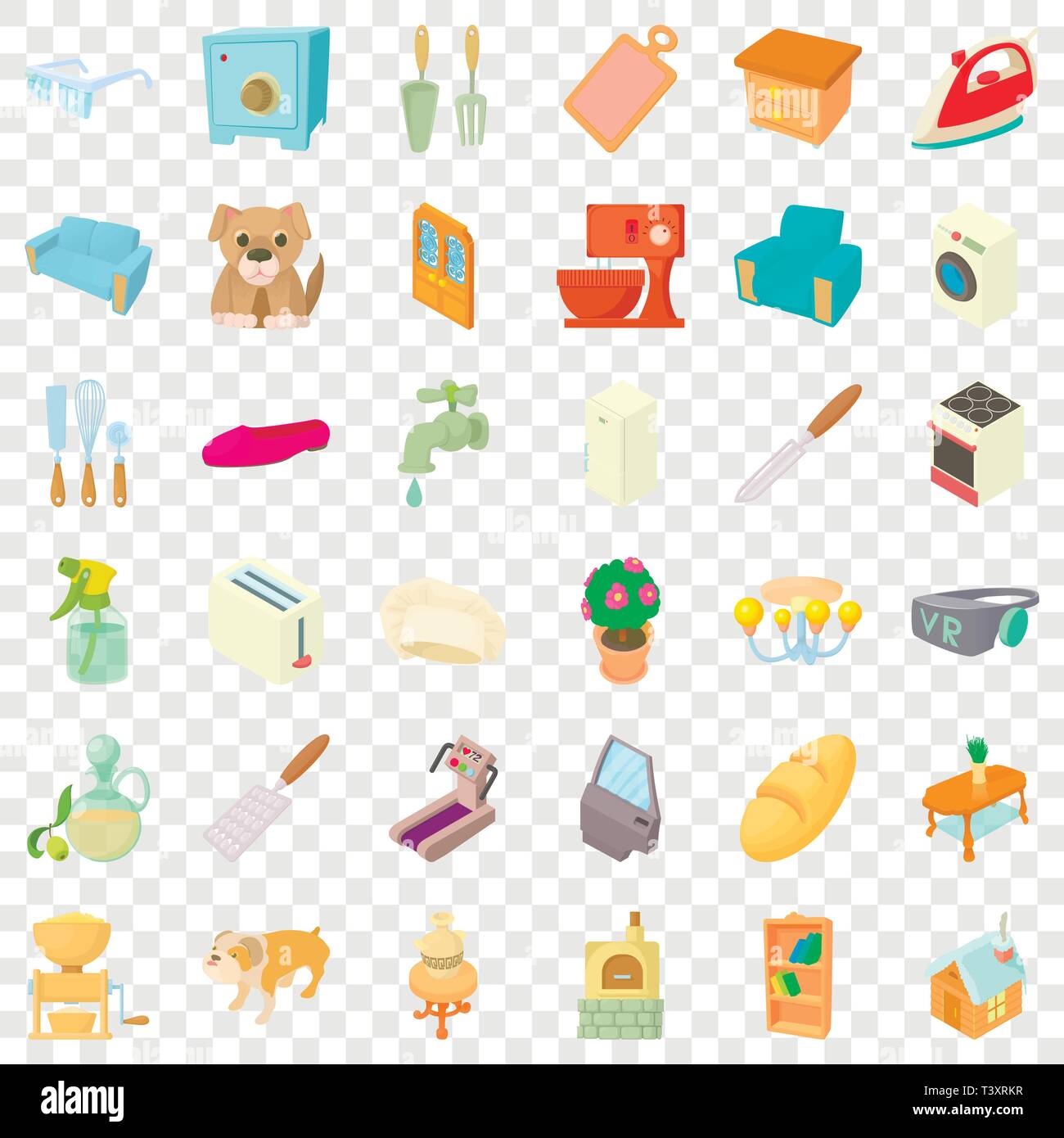 Comfortable house icons set, cartoon style Stock Vector Image & Art - Alamy