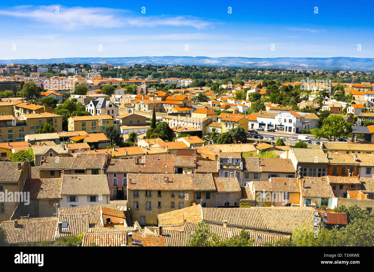 View of Carcassonne from the fortress - Languedoc, France Stock Photo