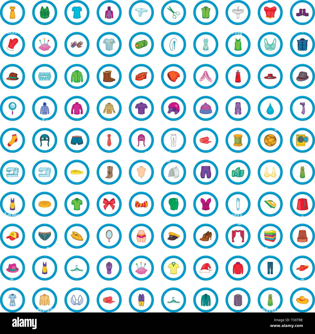 100 sewing icons set, cartoon style Stock Vector Image & Art - Alamy