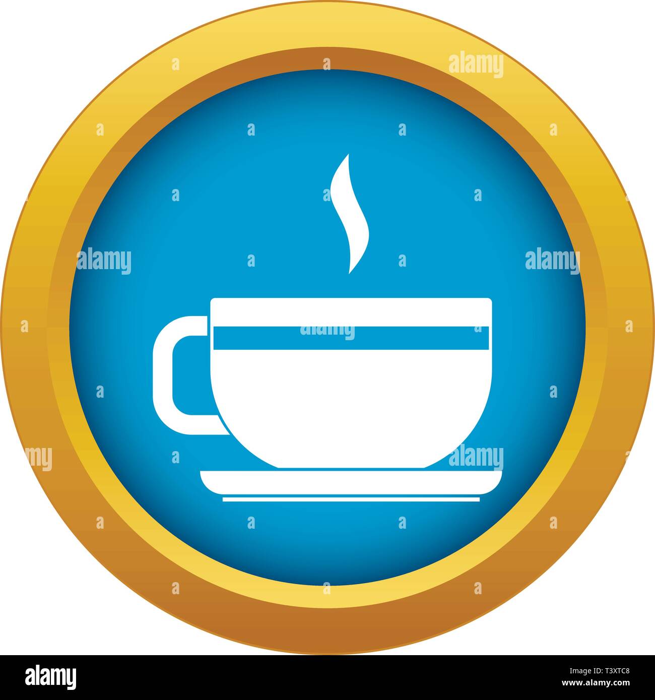 Tea cup and saucer icon blue vector isolated Stock Vector Image & Art