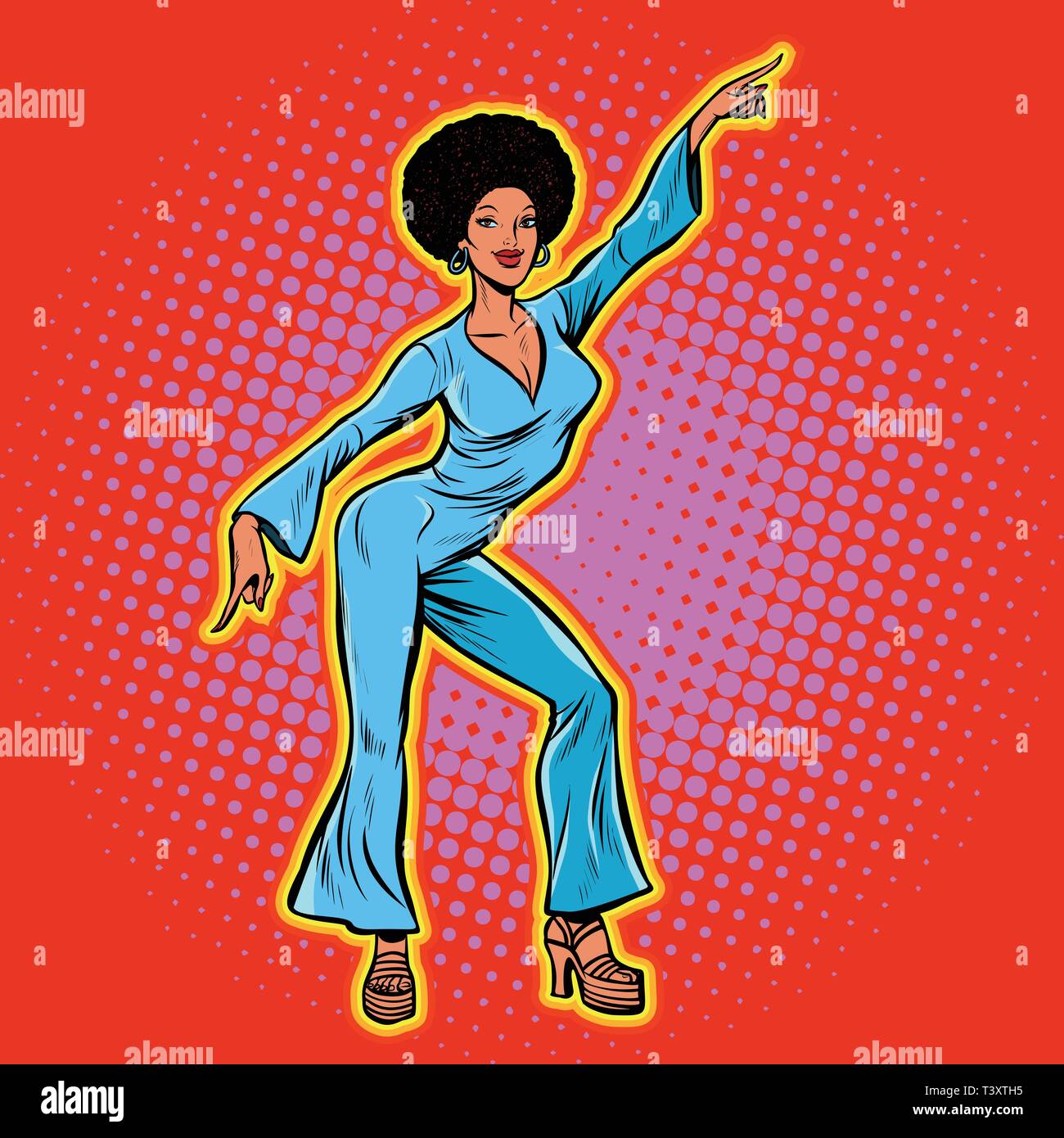 retro African disco dance. Pop art vector illustration kitsch vintage Stock  Vector Image & Art - Alamy