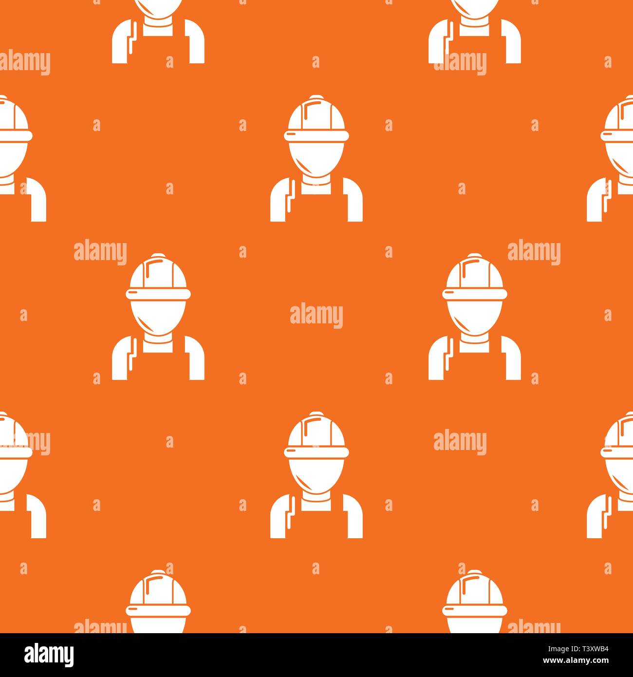 Man mechanic pattern vector orange Stock Vector