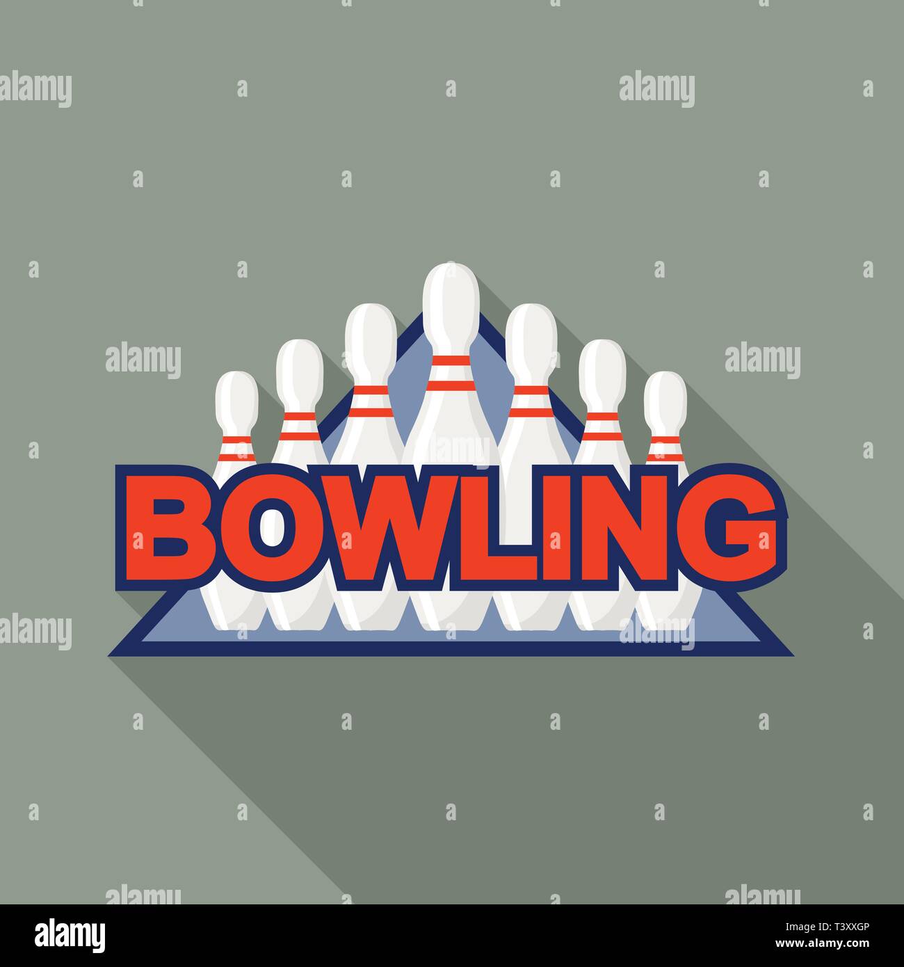 Bowling pins logo, flat style Stock Vector Image & Art Alamy