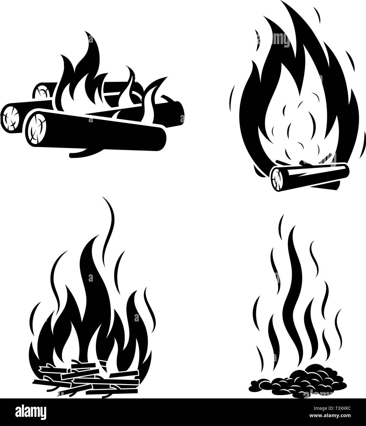 Campfire icons set, simple style Stock Vector Image & Art - Alamy