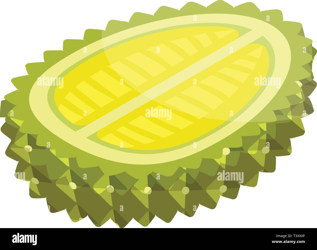 Half durian icon, isometric style Stock Vector