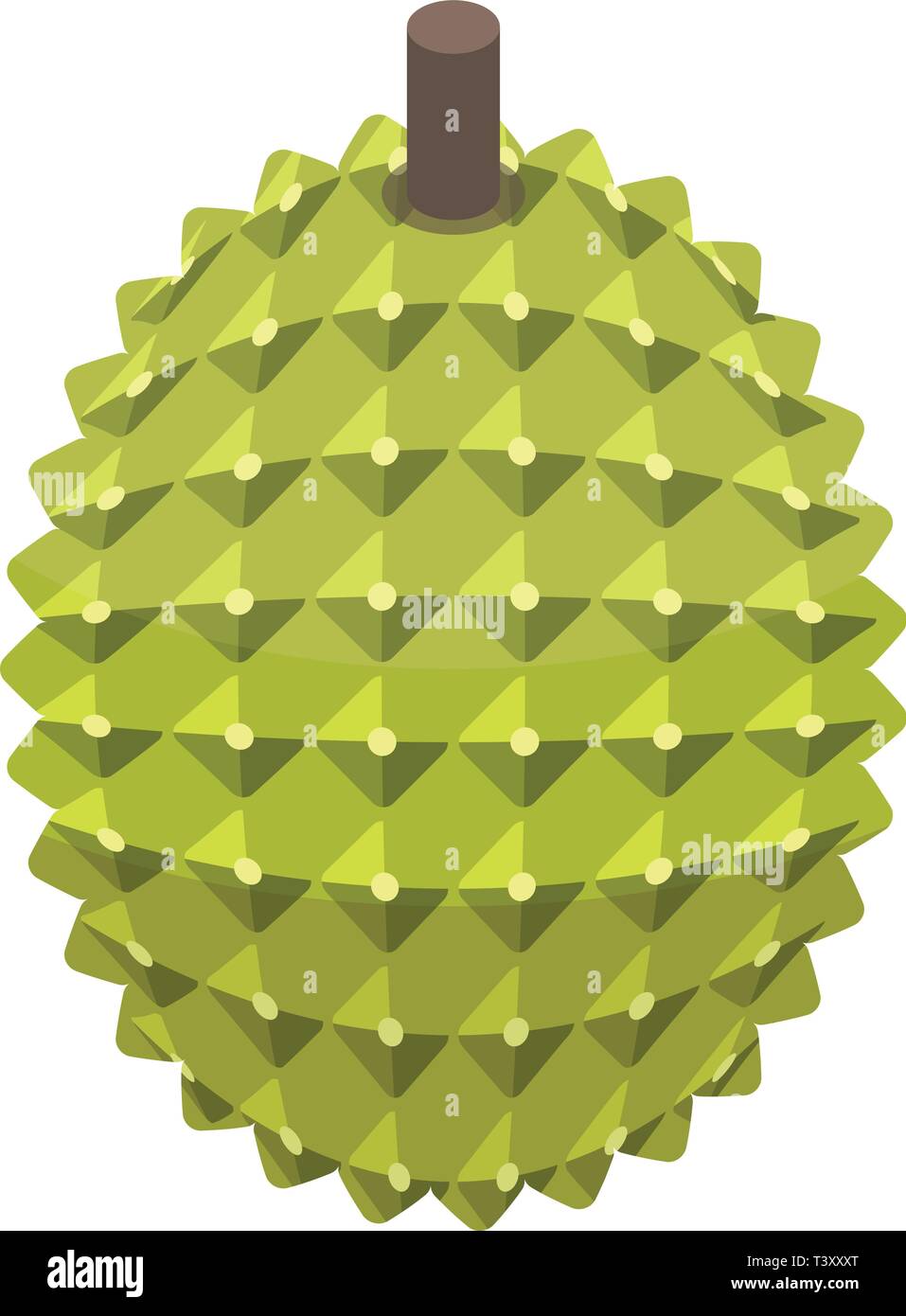 Whole durian icon, isometric style Stock Vector