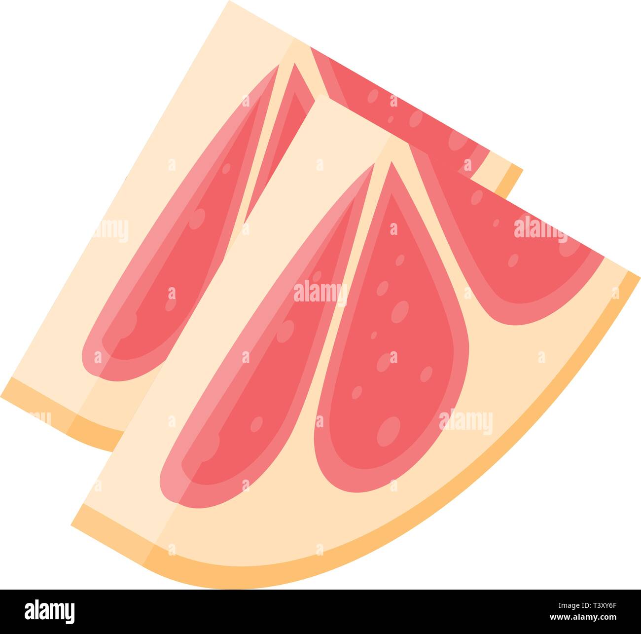 Slice of grapefruit icon, isometric style Stock Vector