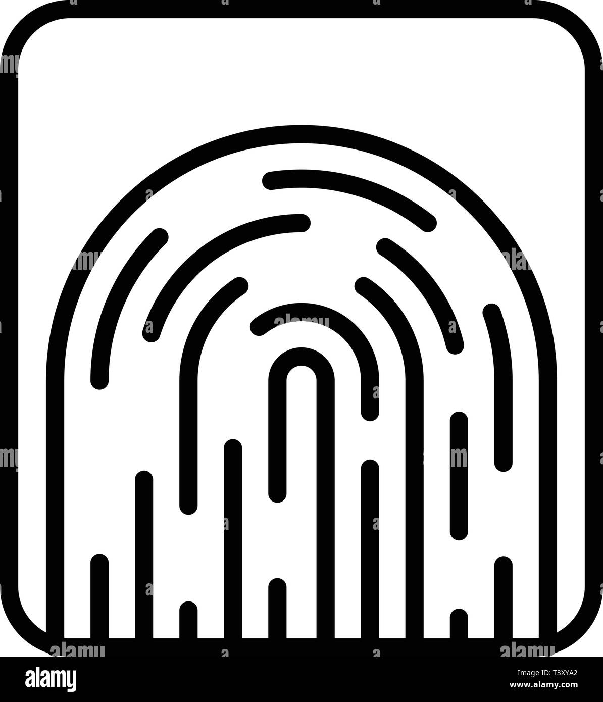 Forensic fingerprint icon, outline style Stock Vector