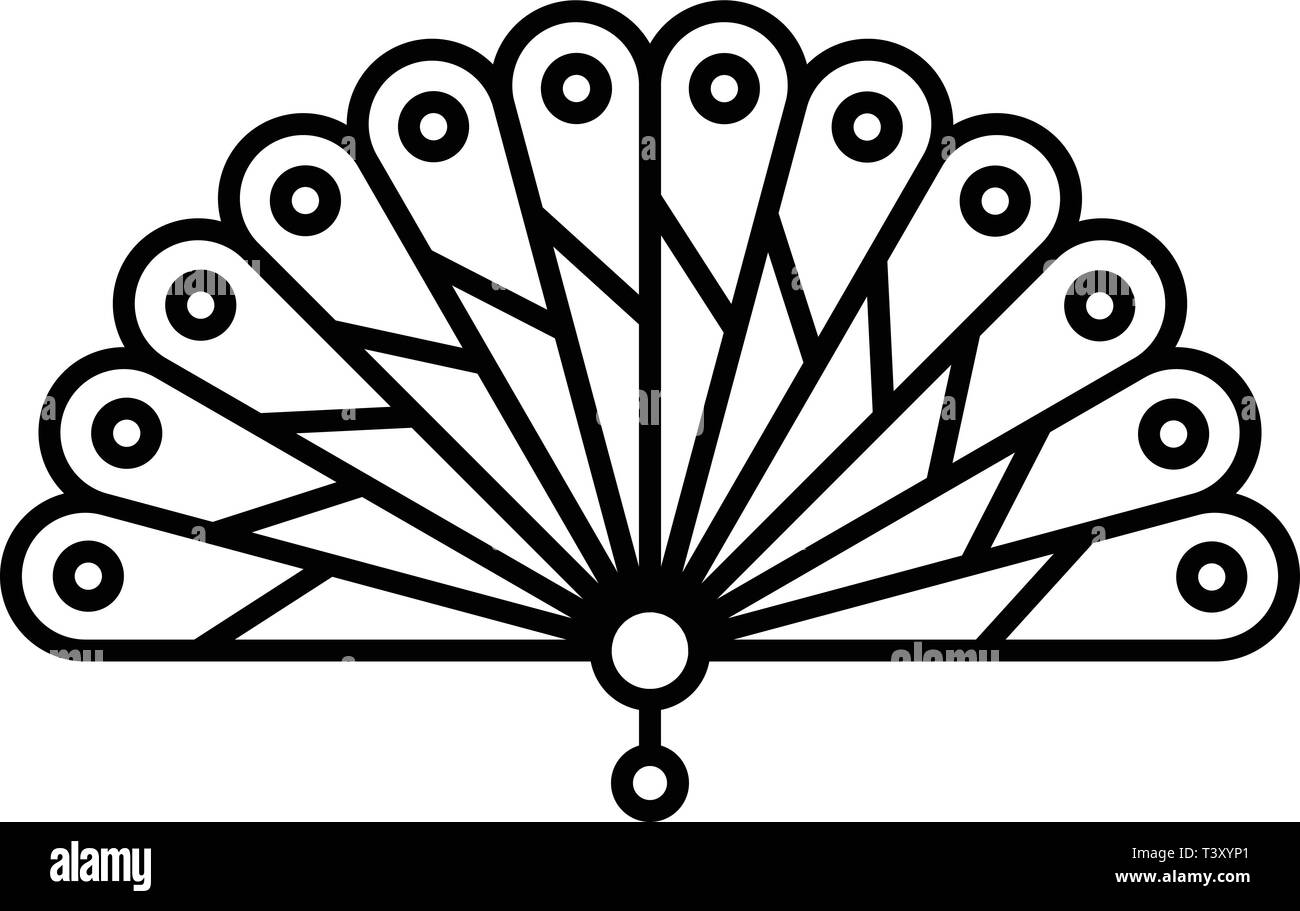 Style hand fan icon, outline style Stock Vector Image & Art - Alamy