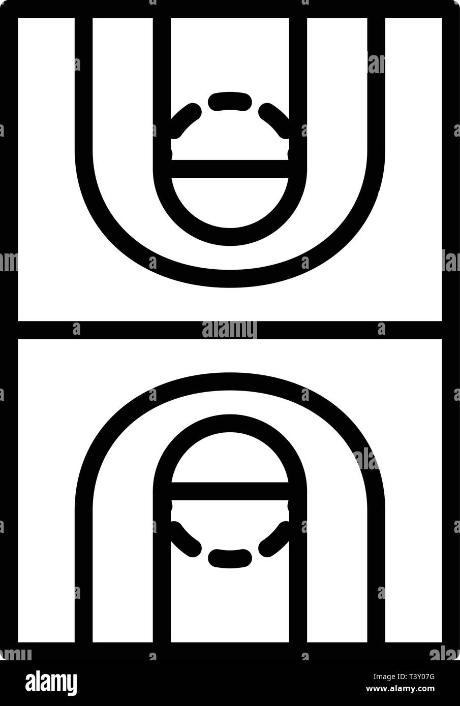 Basketball field icon, outline style Stock Vector