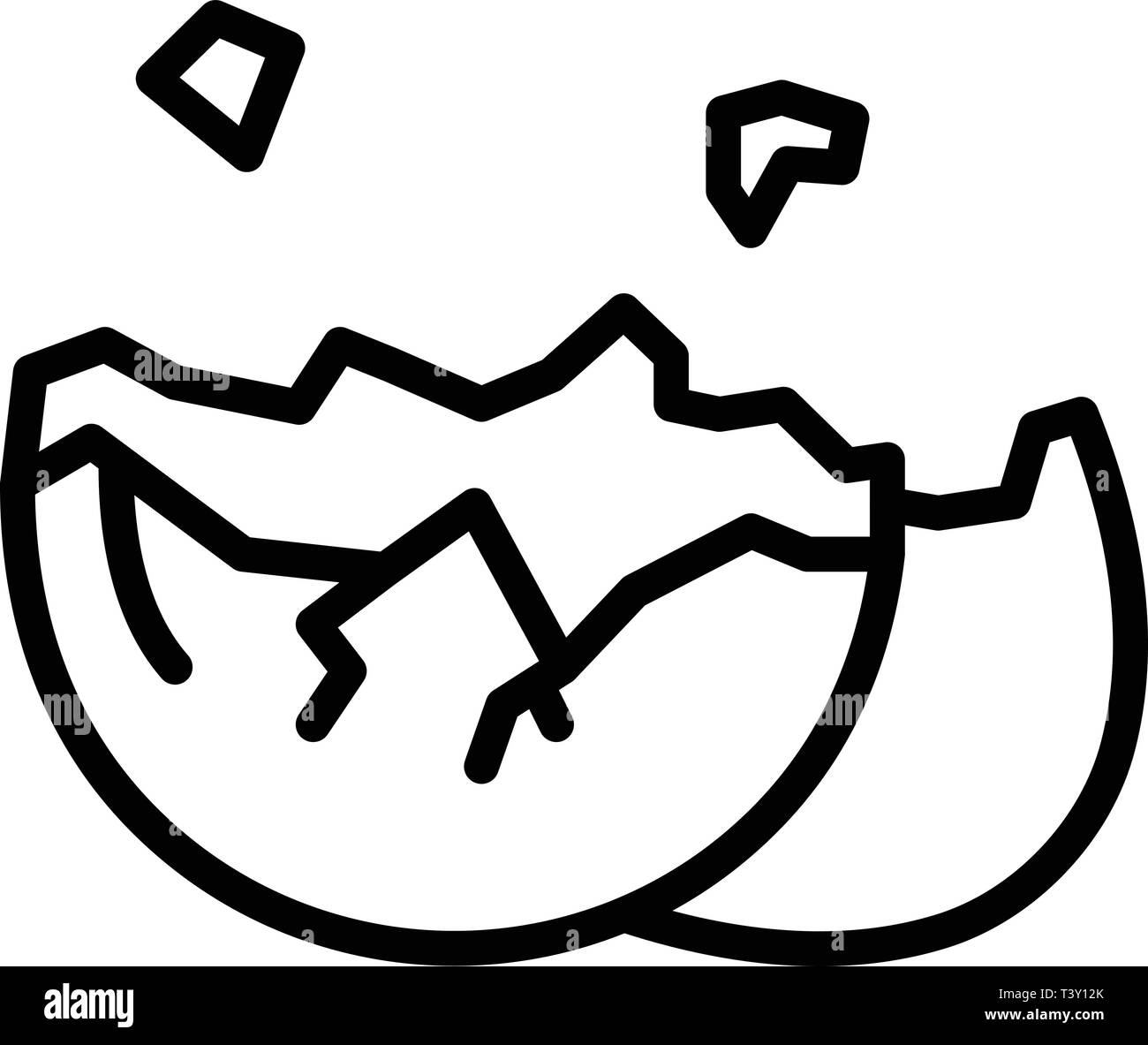 Two part crack eggshell icon, outline style Stock Vector Image & Art ...