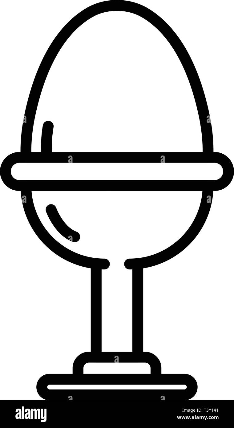 Solid boiled egg on stand icon, outline style Stock Vector