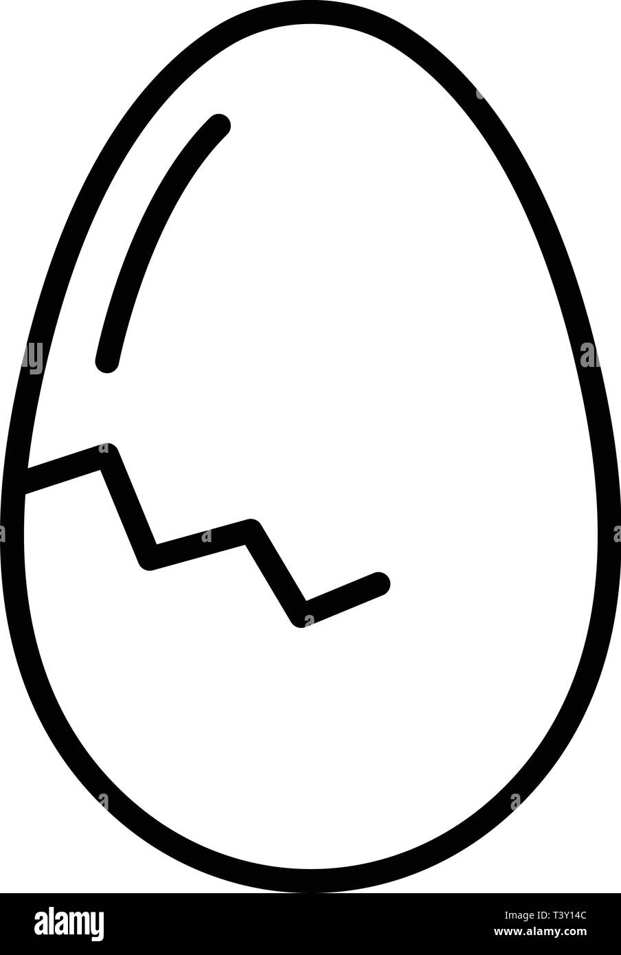 Solid crack egg icon, outline style Stock Vector