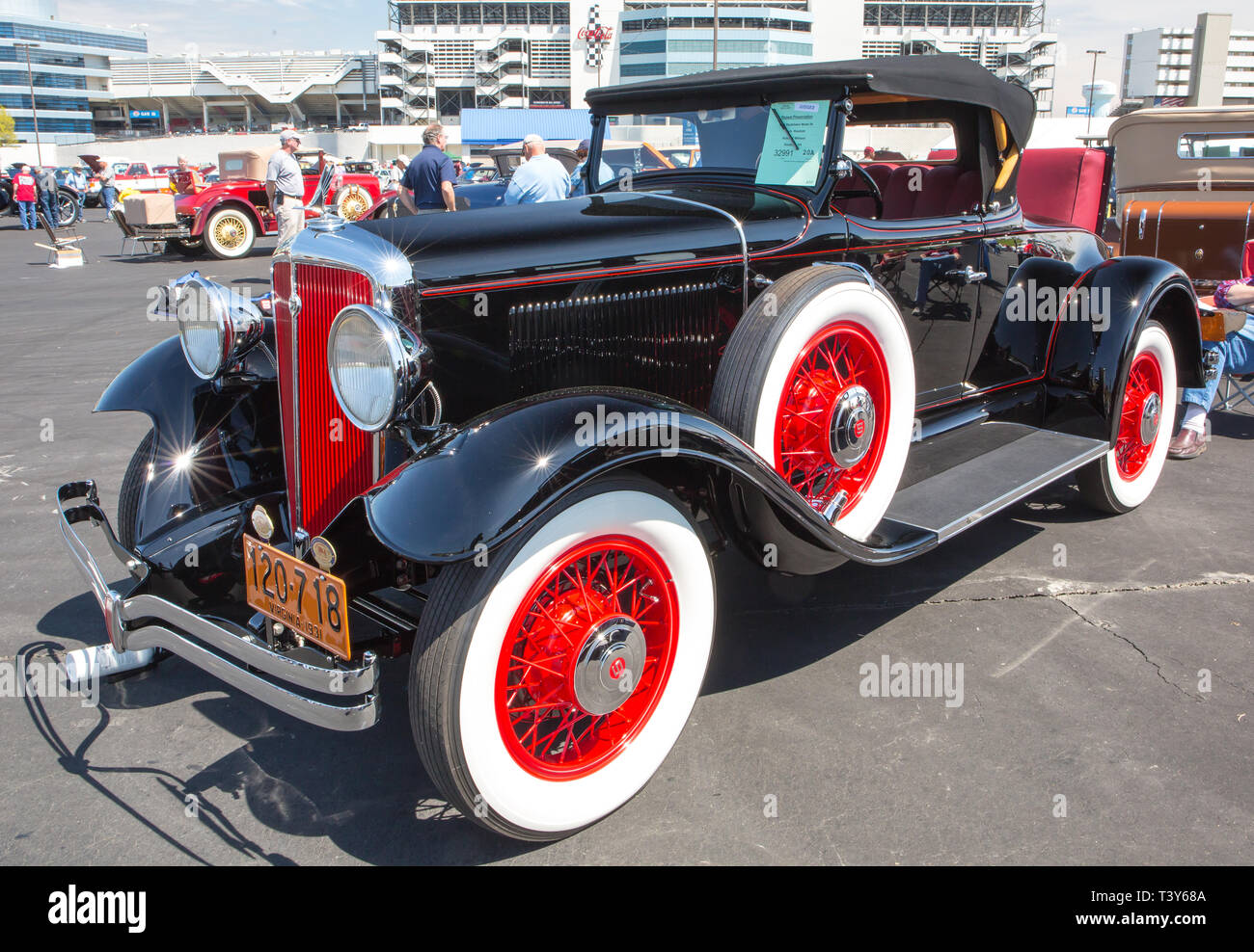 CONCORD, NC (USA) - April 6, 2019:  A 1931 Studebaker automobile on display at the Pennzoil AutoFair Classic Car Show at Charlotte Motor Speedway. Stock Photo