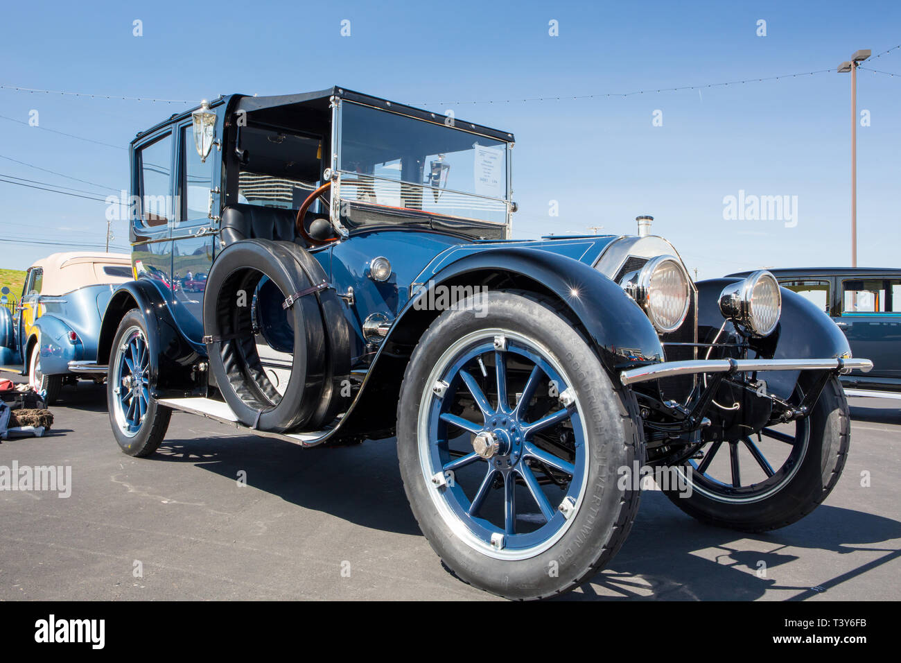 CONCORD, NC (USA) - April 6, 2019:  A 1915 Pierce-Arrow automobile on display at the Pennzoil AutoFair Classic Car Show at Charlotte Motor Speedway. Stock Photo