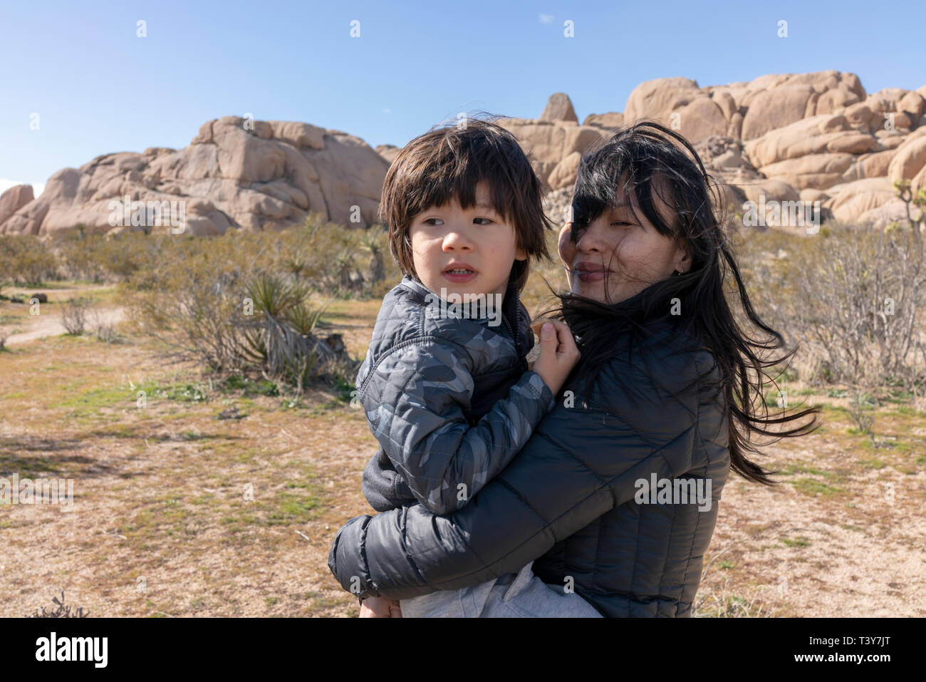 family in desert Stock Photo - Alamy