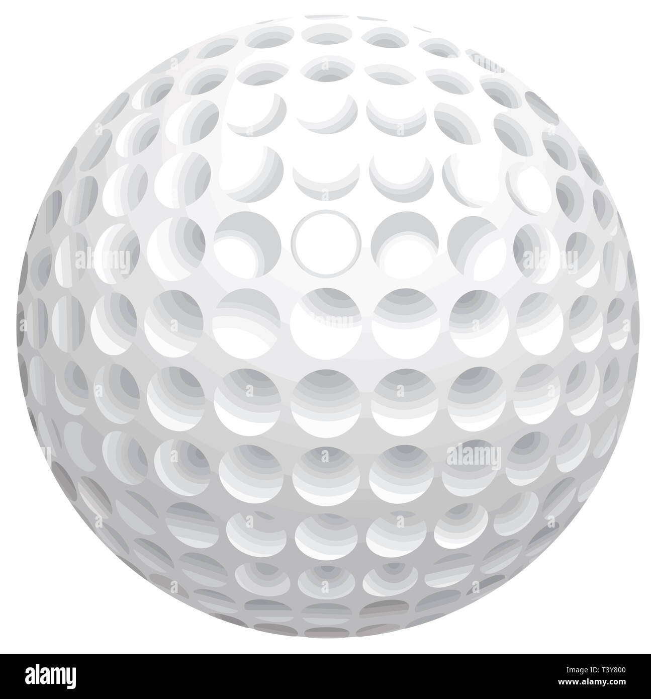 golf ball sport object detail round shape illustration white Stock ...