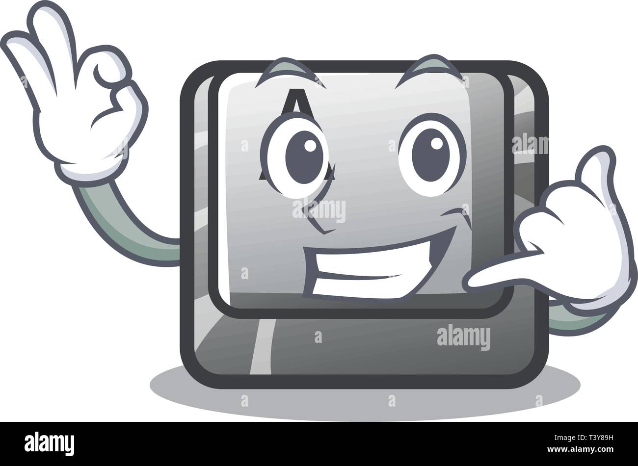 Keyborad Button R Cartoon Call me A button attached a cartoon keyboard Stock Vector Image & Art ...
