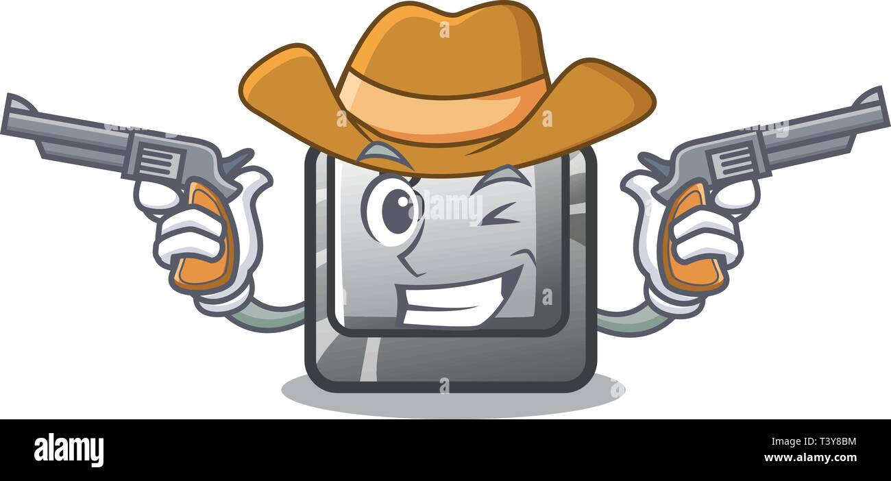 Cowboy button B installed on cartoon computer Stock Vector Image & Art ...