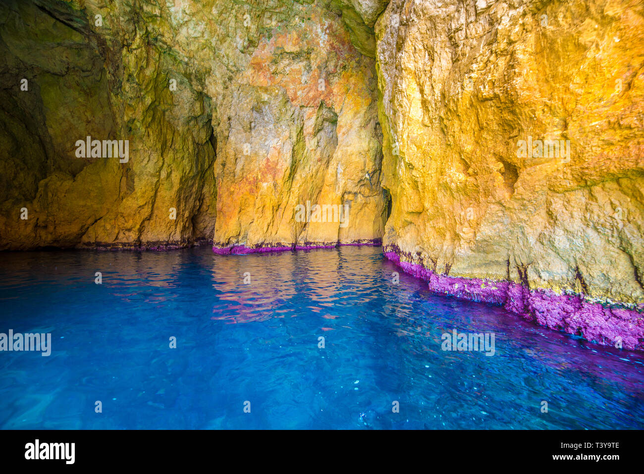 Paxos Blue Caves, Corfu Stock Photo