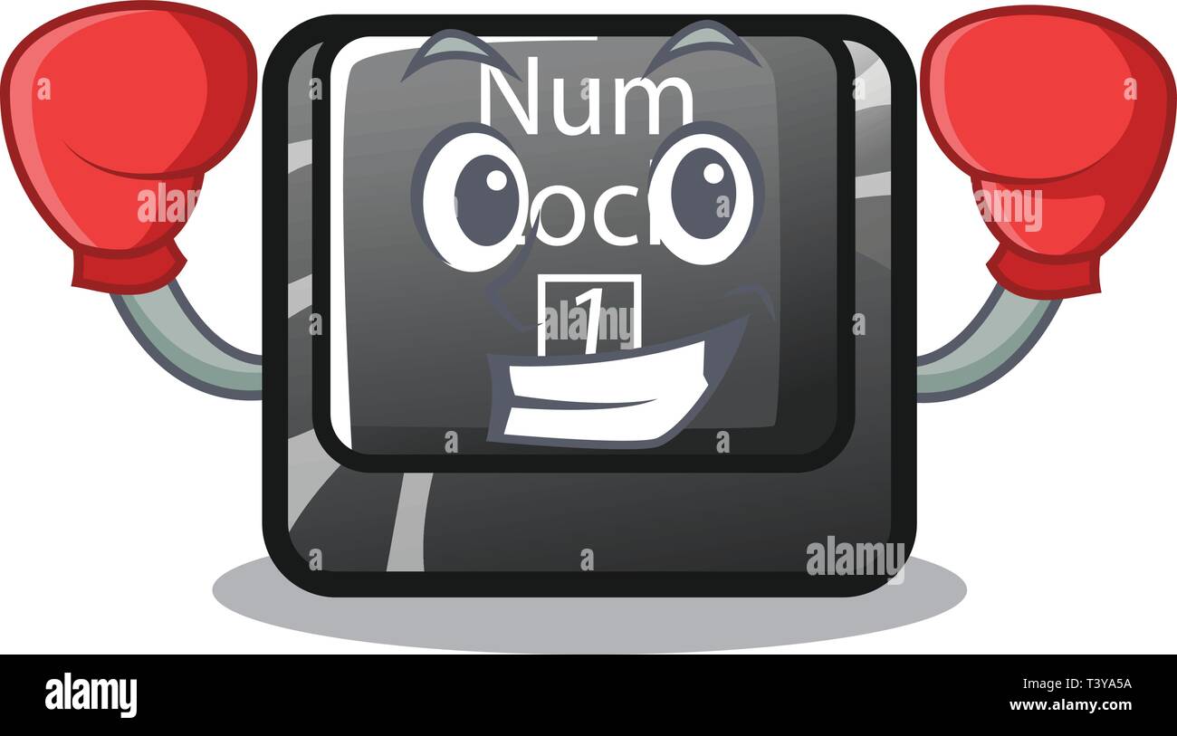 Boxing num lock isolated with the character Stock Vector Image & Art