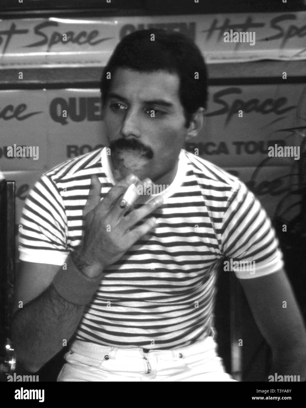 Freddie Mercury of Queen attend Queen Press Conference for 