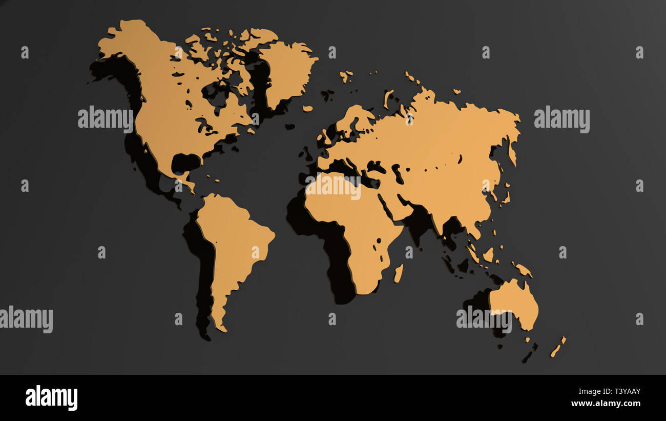 White 3D world map illustration isolated Stock Photo - Alamy