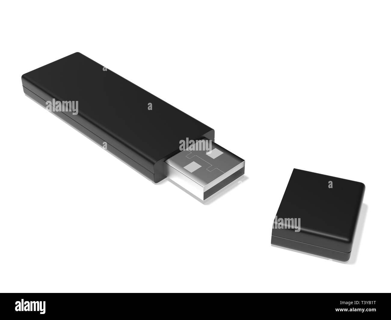 USB flash drive. 3d rendering illustration isolated on white background Stock Photo