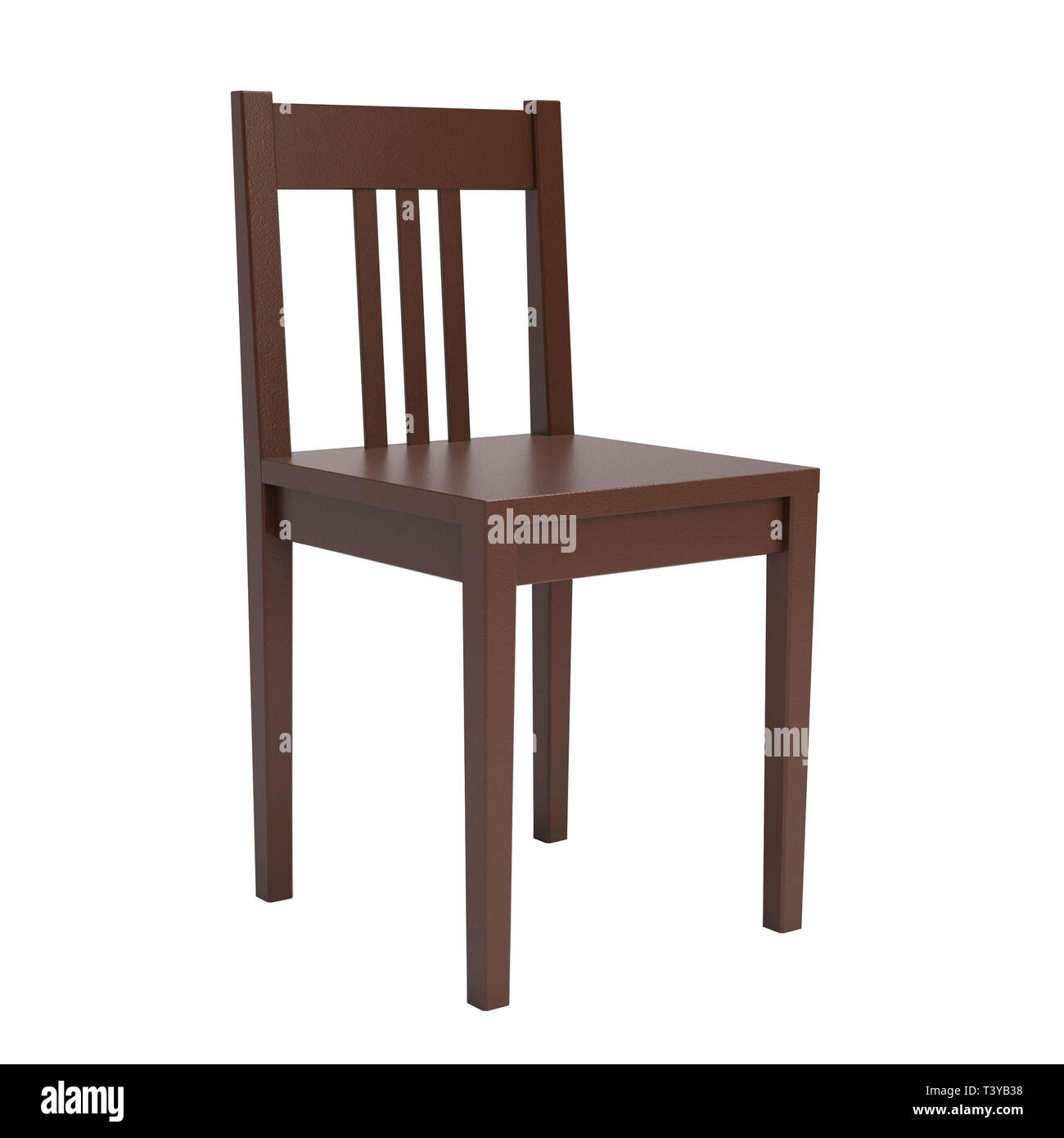 Wooden chair. 3d rendering illustration isolated on white background ...