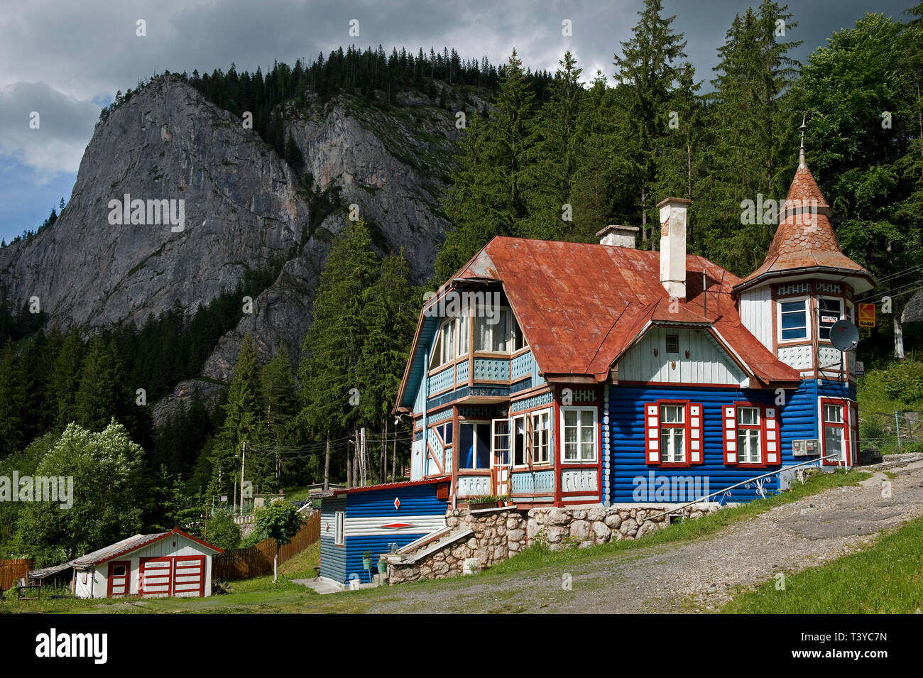 House in Lacul Rosu, Carpathian Mountains, Romania Stock Photo