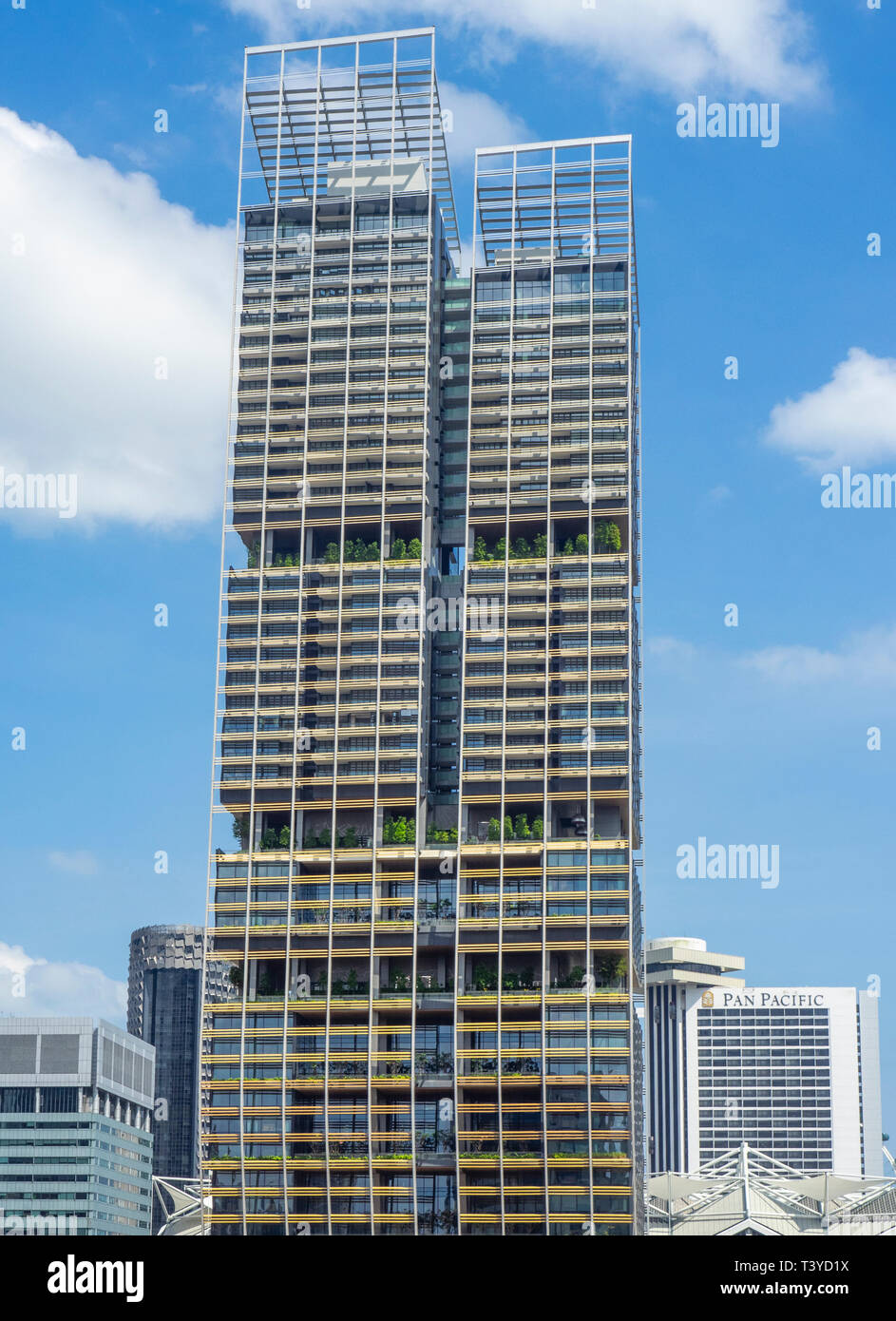 JW Marriott Hotel tower in Singapore. Stock Photo