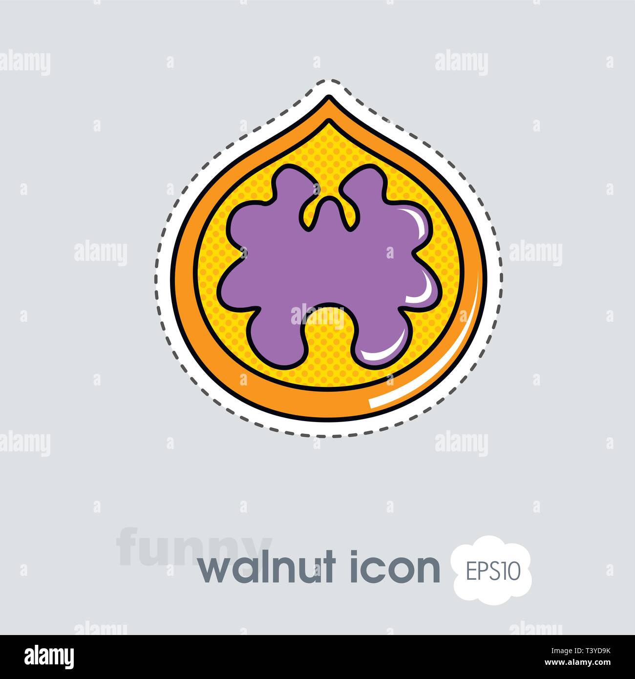 Walnut icon. Walnut fruit sign. Vector illustration for food apps and ...
