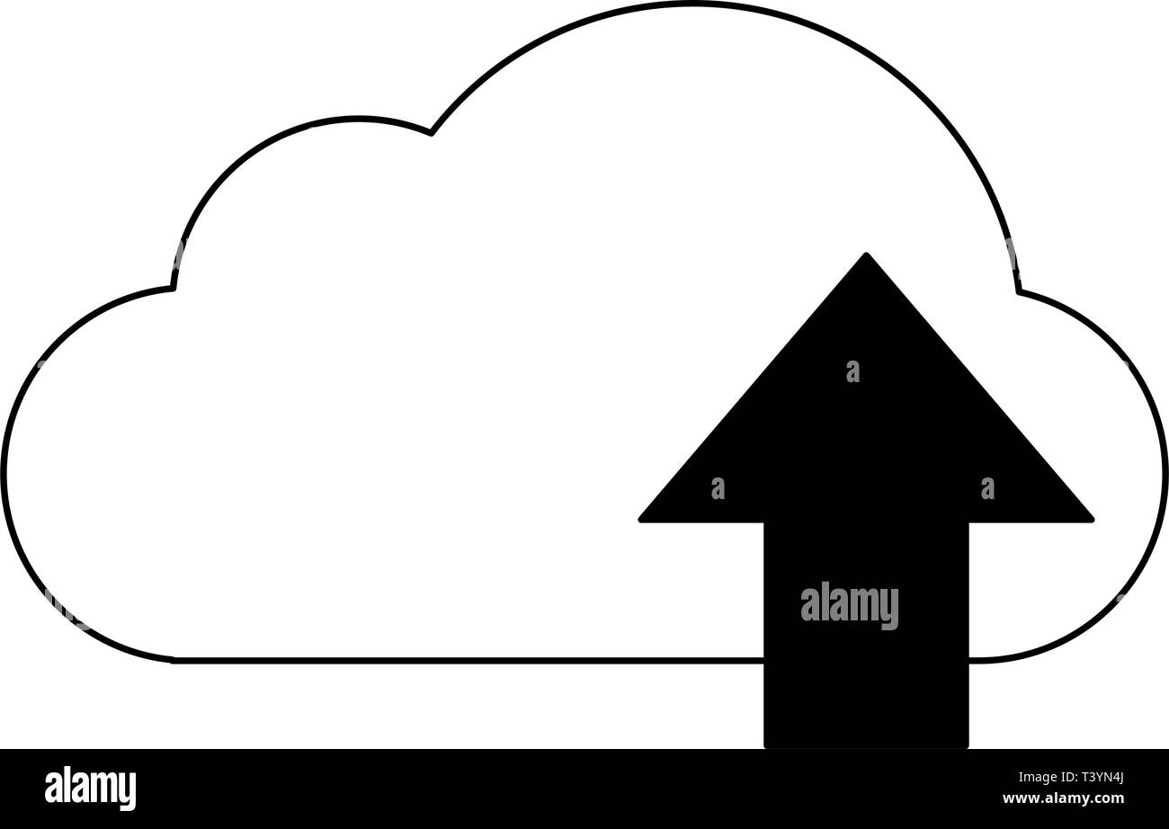 Cloud computing upload symbol black and white Stock Vector Image & Art ...