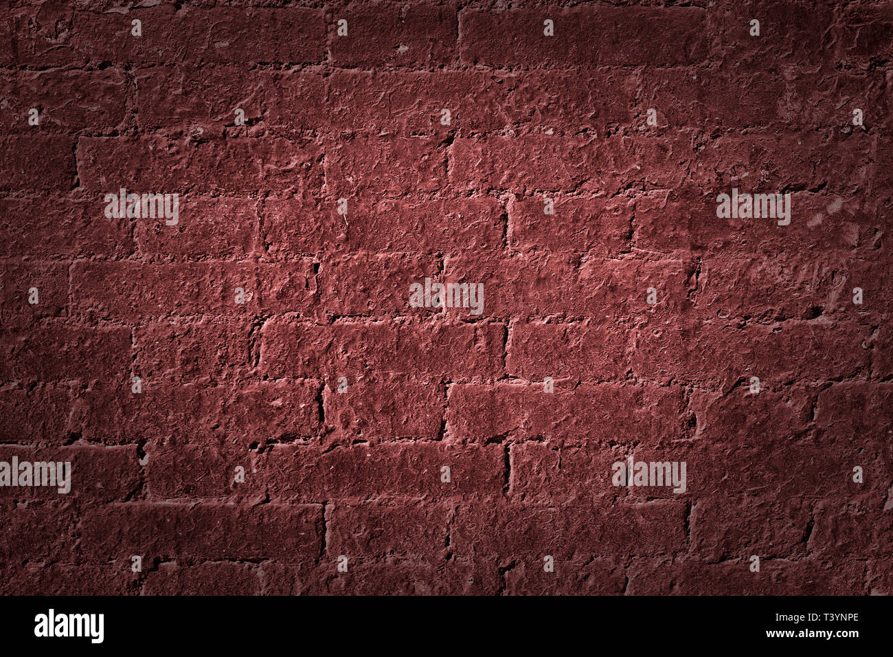 Old red brick wall grunge background texture Stock Photo