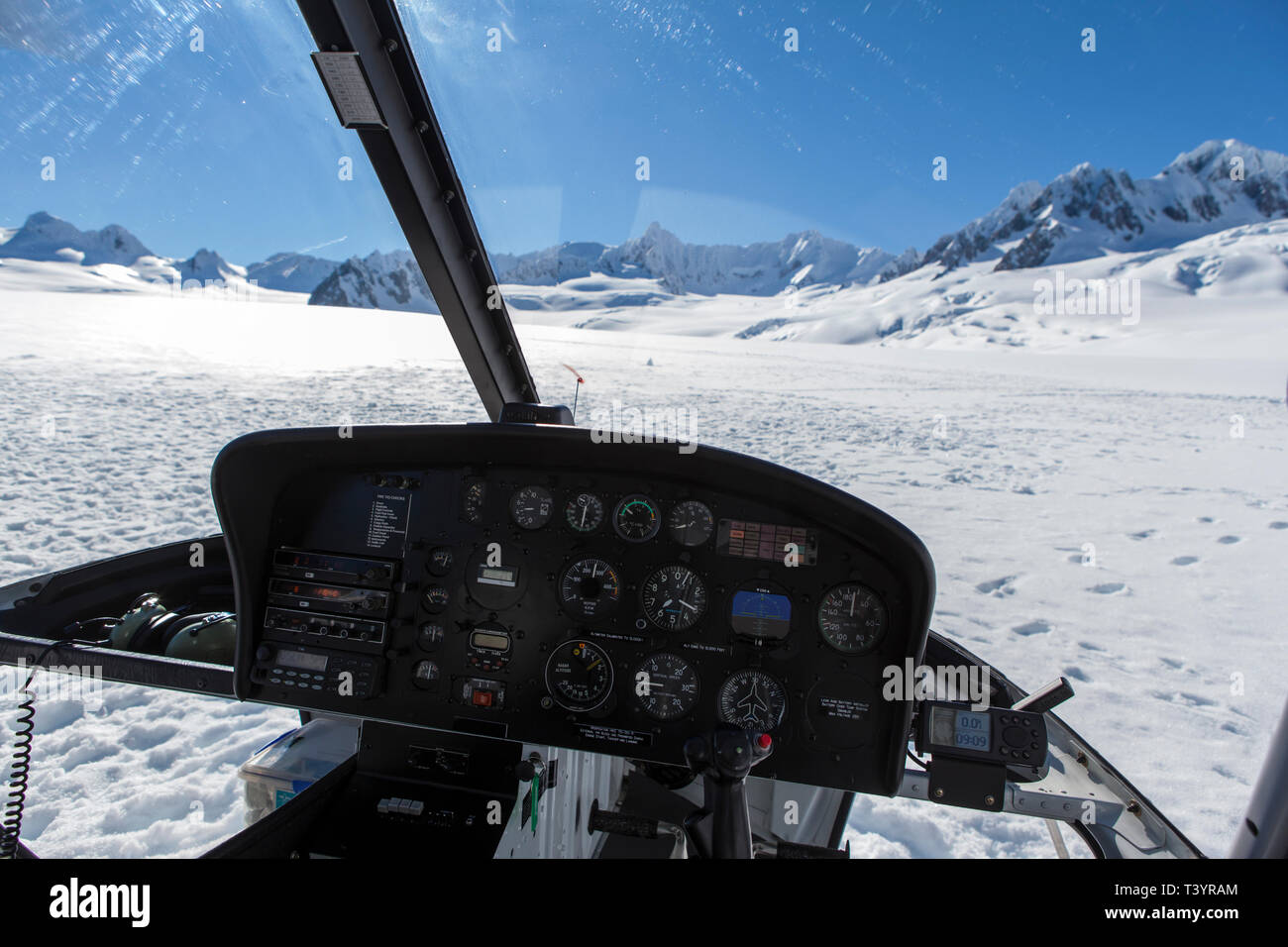 Helicopter landing on Fox Glacier, New Zealand Stock Photo Alamy