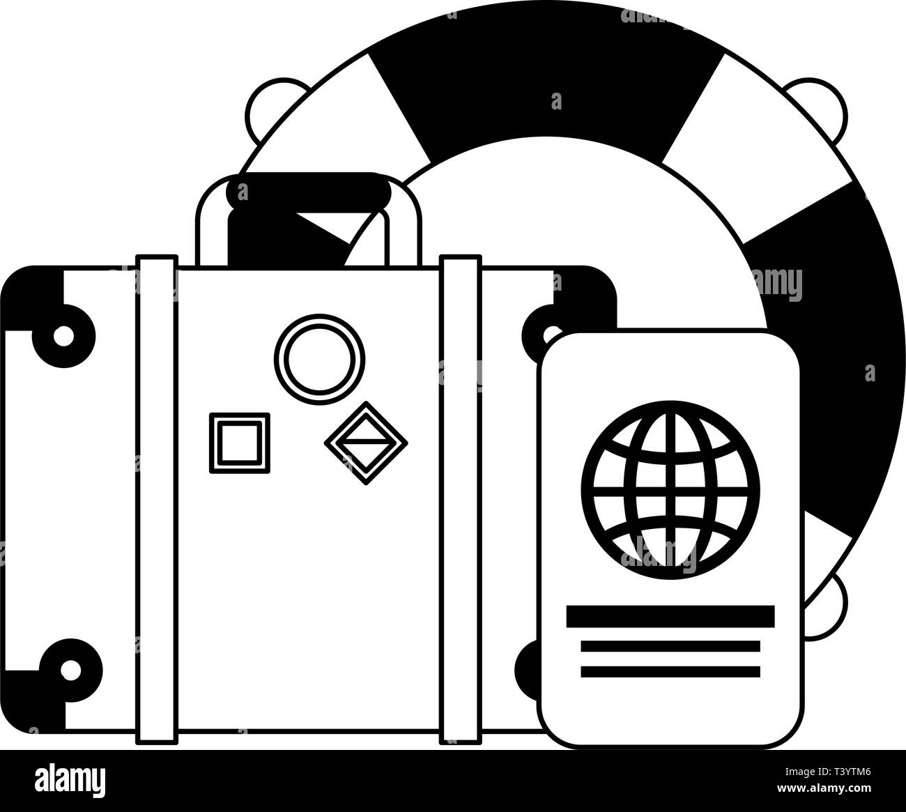 Vacations and travel black and white Stock Vector Image & Art - Alamy