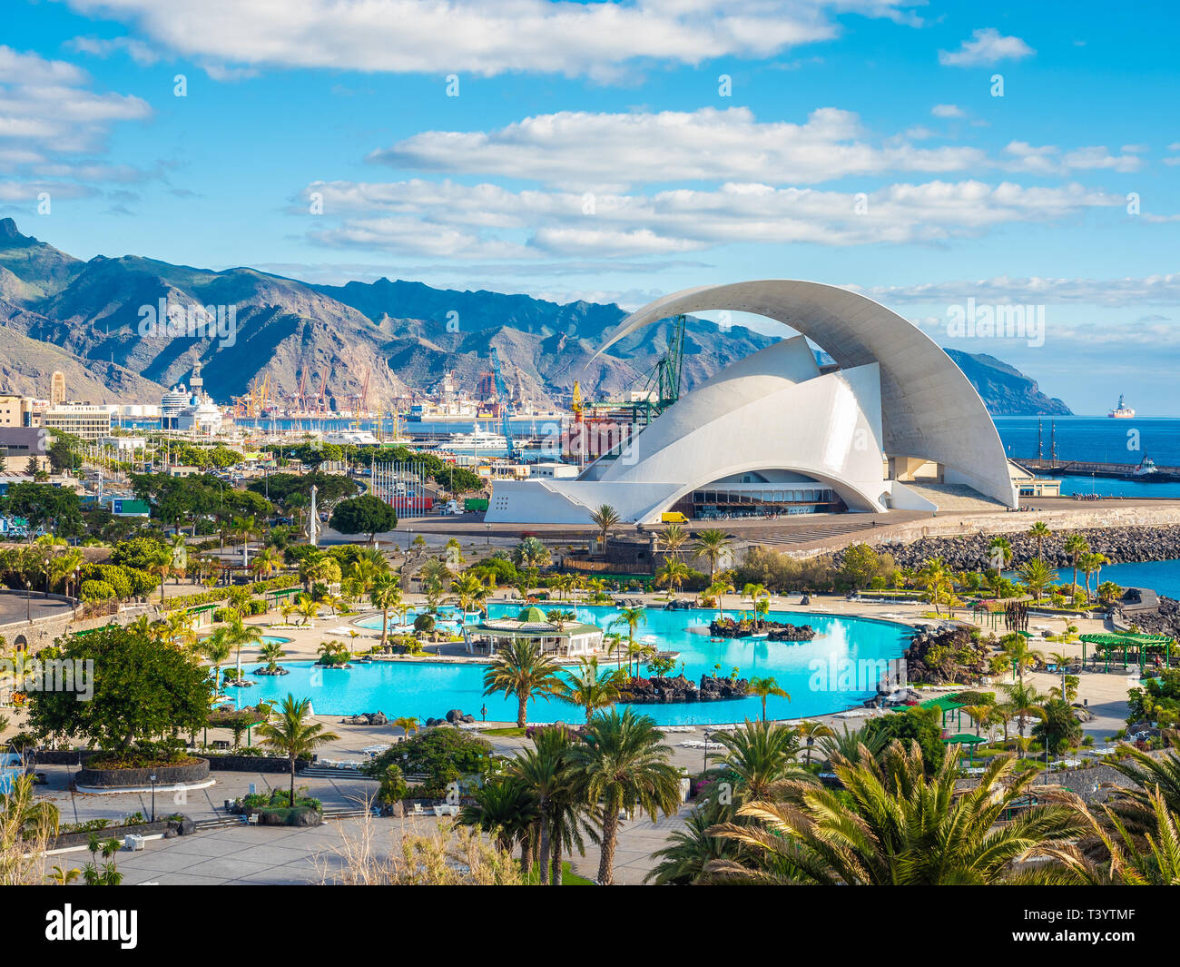 Landscape with Santa Cruz, capital of Tenerife, Canary island, Spain Stock Photo
