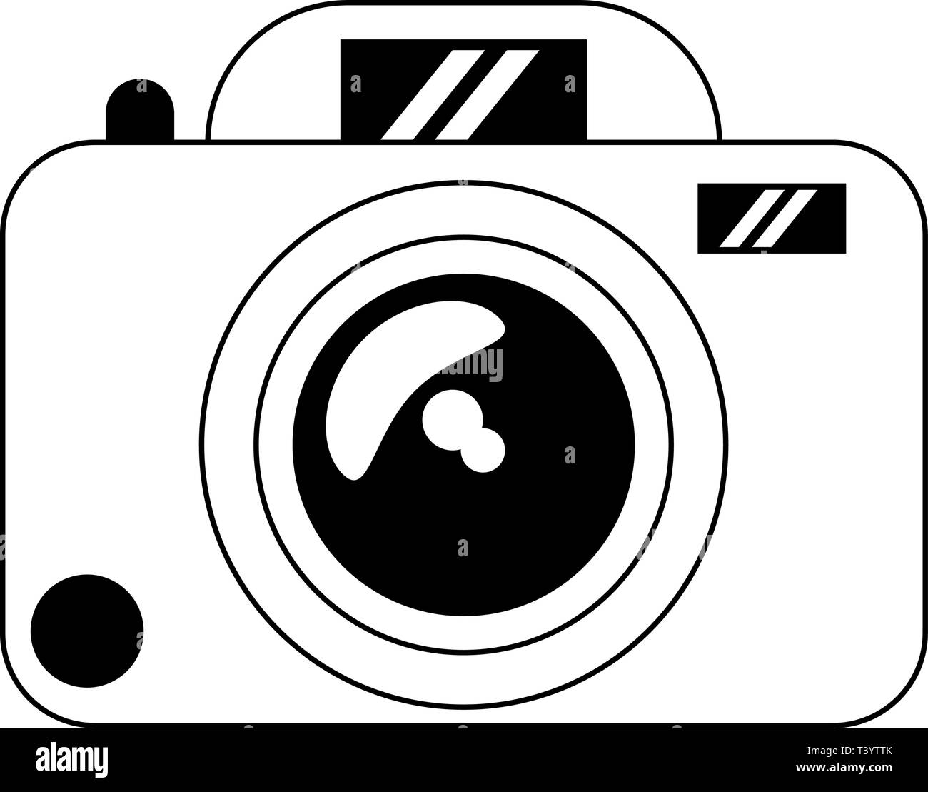 Photographic camera device isolated black and white Stock Vector Image ...