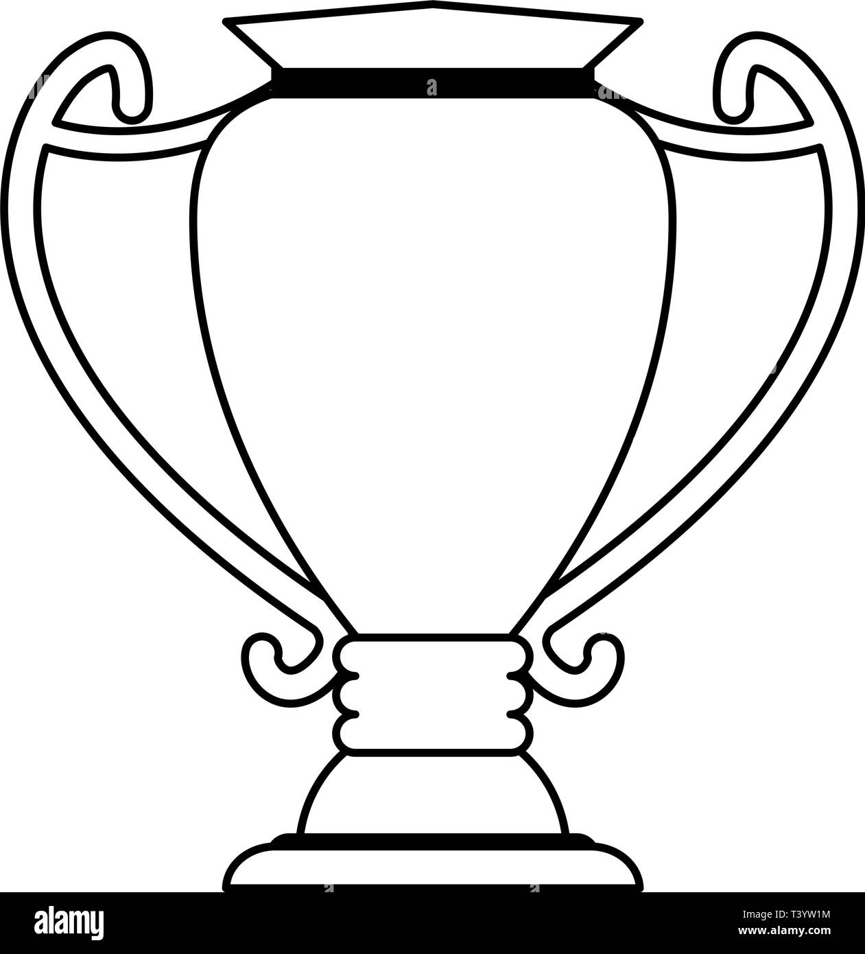 Trophy cup sport championship in black and white Stock Vector Image ...