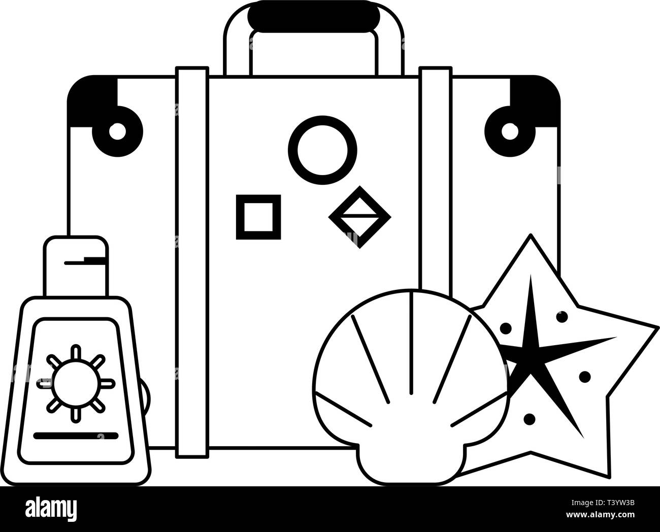Vacations and travel black and white Stock Vector Image & Art - Alamy