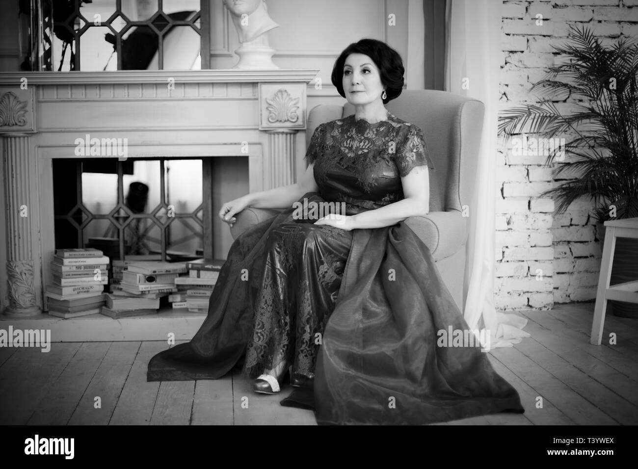 Beautiful aged asian woman Stock Photo