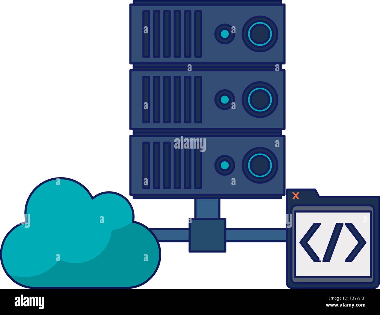Cloud computing technology blue lines Stock Vector Image & Art - Alamy