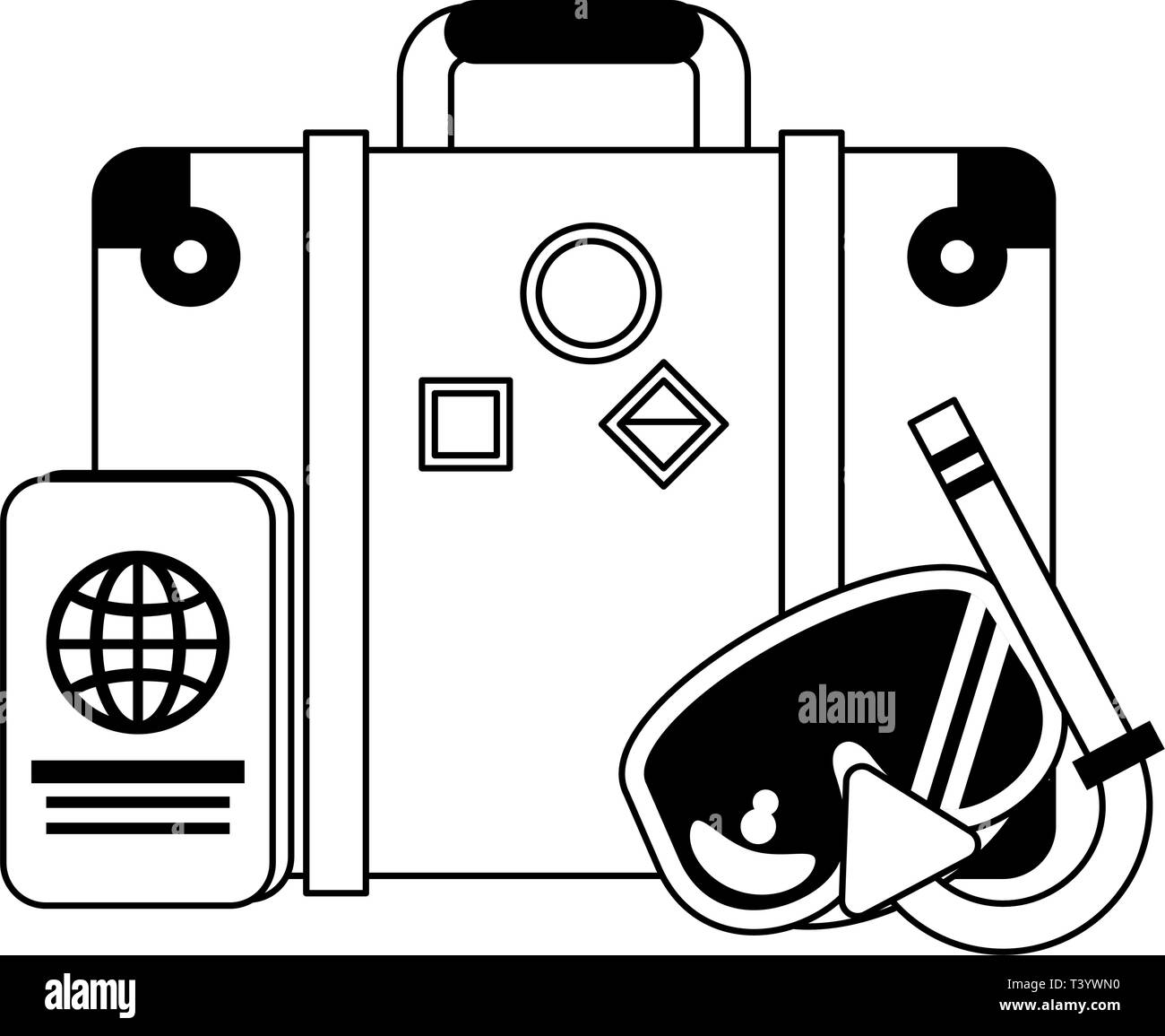 Vacations and travel black and white Stock Vector Image & Art - Alamy