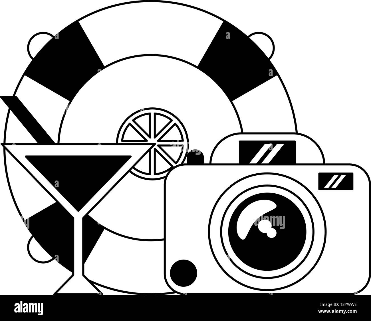 Vacations and travel black and white Stock Vector Image & Art - Alamy