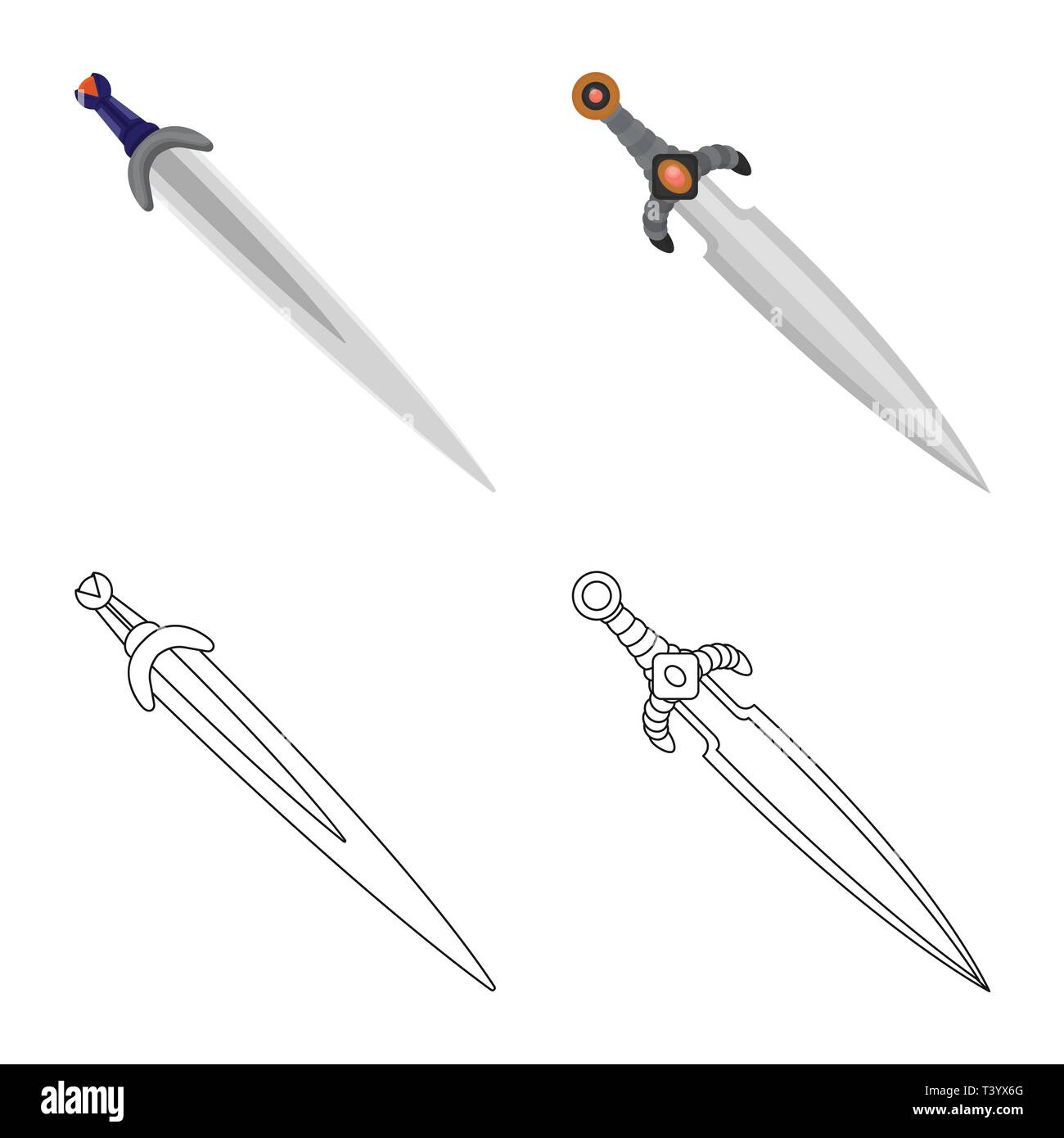 power,Spanish,handle,conqueror,steel,silver,ornament,murder,decoration,soldier,stone,warrior,ruby,game,armor,sharp,blade,sword,dagger,knife,weapon,saber,medieval,set,vector,icon,illustration,isolated,collection,design,element,graphic,sign, Vector Vectors , Stock Vector