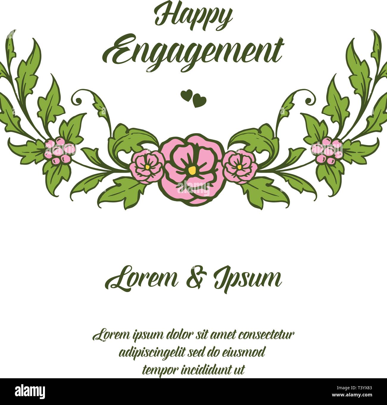 Vector illustration decoration happy engagement with design ...