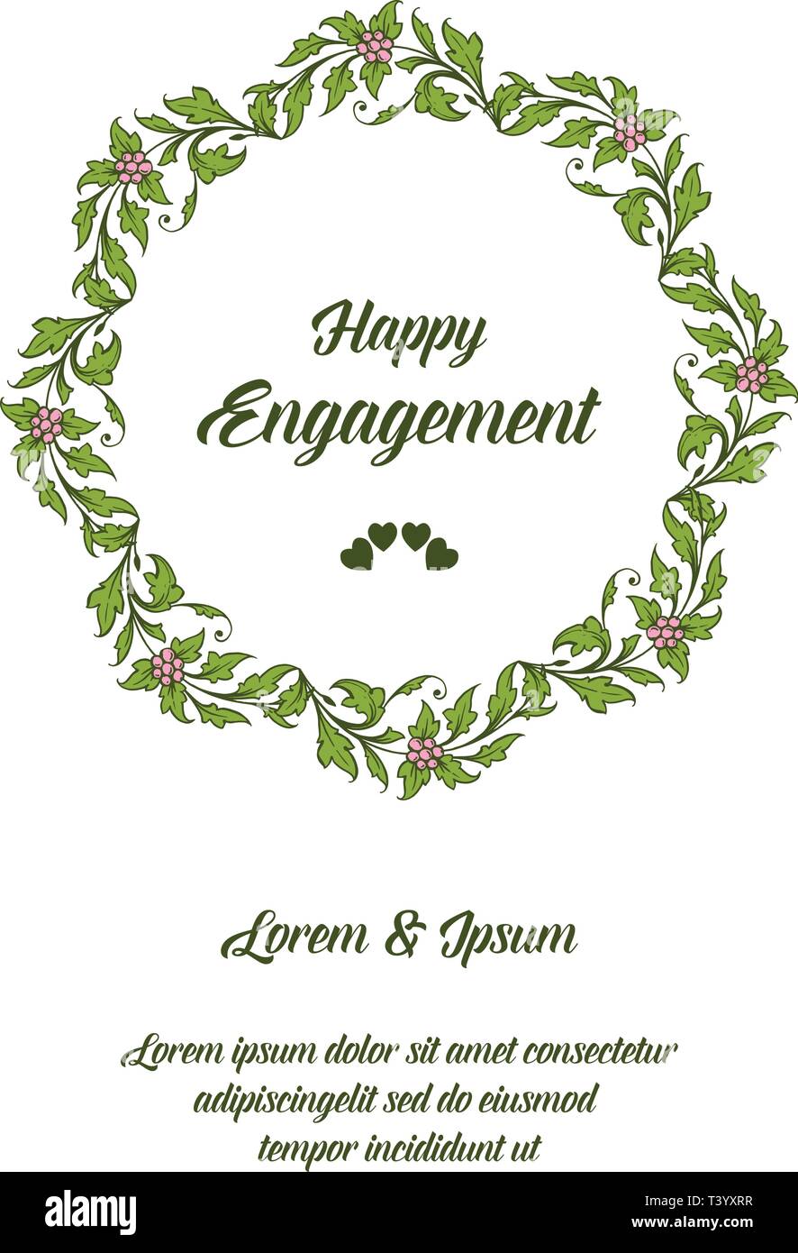 Vector illustration lettering of happy engagement for design ...