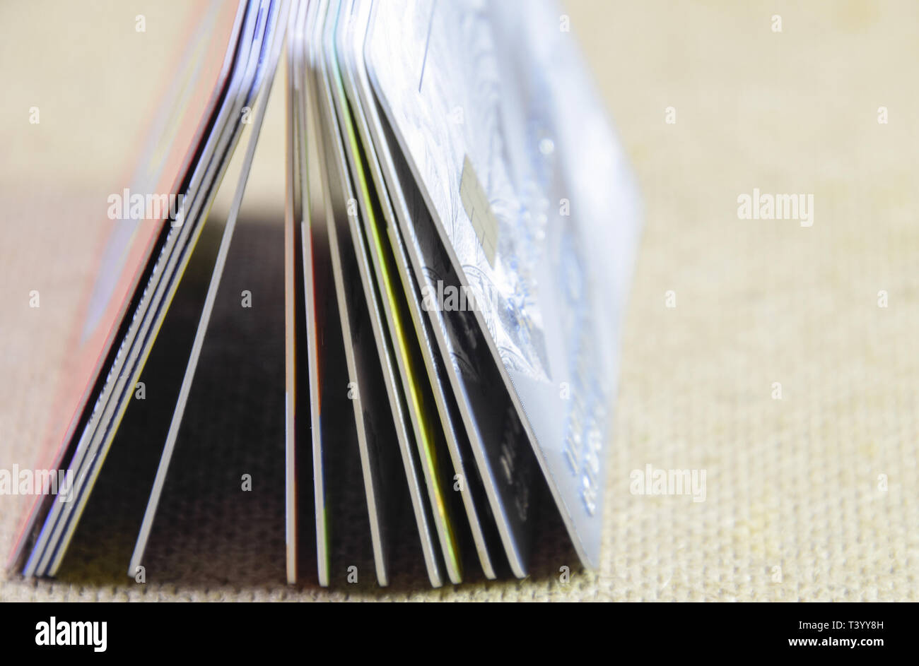 Bank cards. Modern financial instrument of cashless payment Stock Photo ...