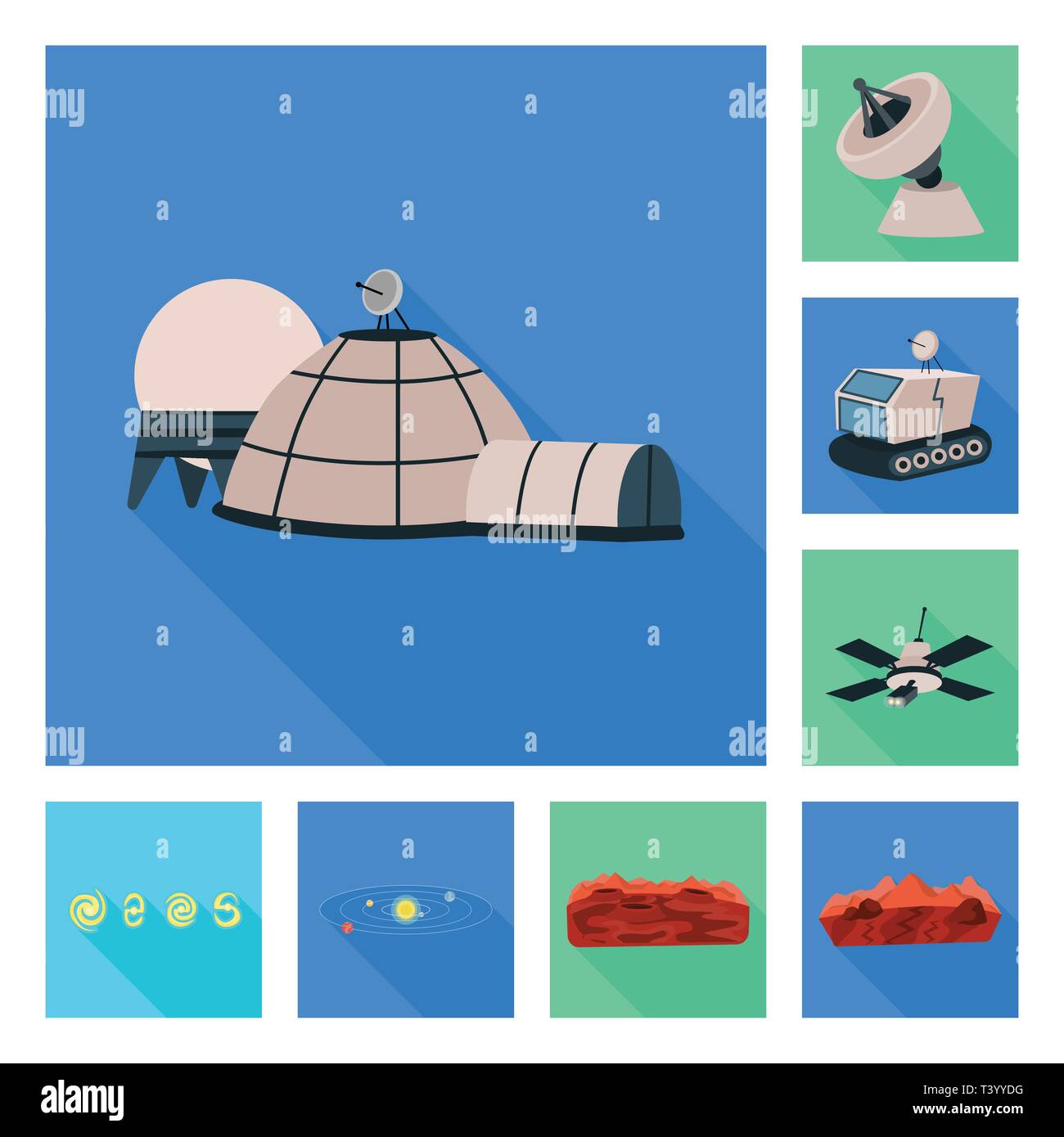 Vector illustration of science and cosmic icon. Set of science and ...
